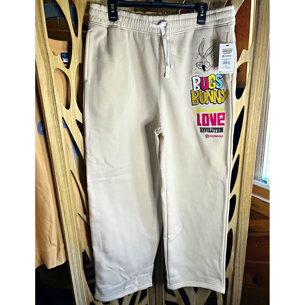 Southpole x Looney Tunes Bugs Bunny Beige Graphic Joggers Pockets Plus 1X
